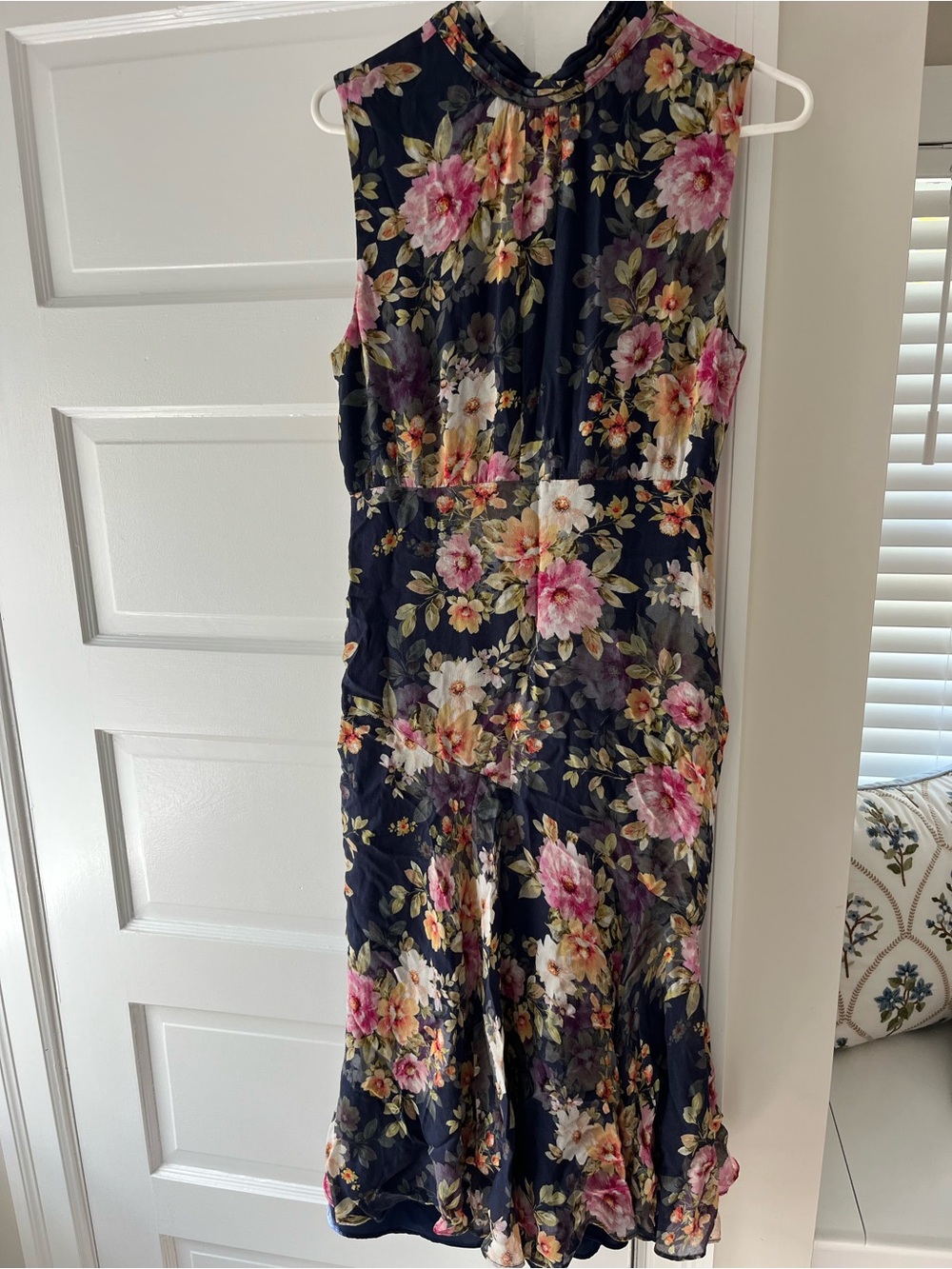 Yumi Kim Navy Floral High-Neck Maxi Dress